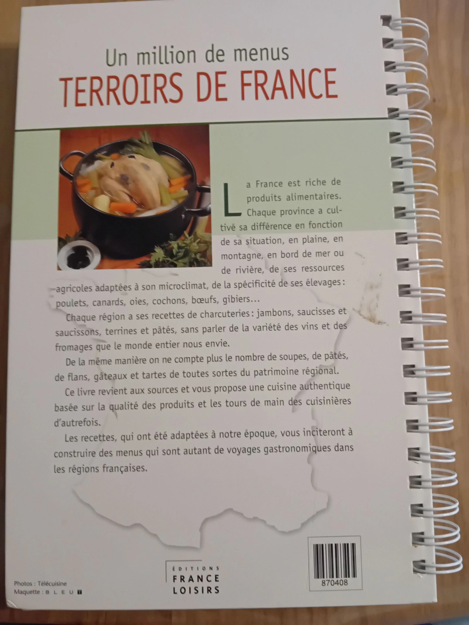 Livre de cuisine terroirs de France  ( un million de menus ) – photo 2